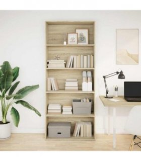 vidaXL Book Cabinet Sonoma Oak 80x30x189 cm Engineered Wood
