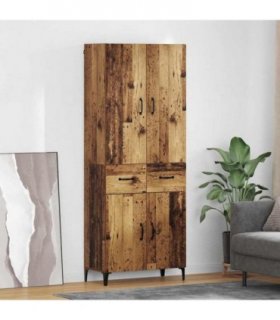 vidaXL Highboard Old Wood 69.5 x 34 x 180 cm Engineered Wood — V0671957835