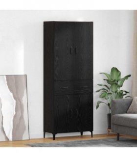 vidaXL Highboard Black Oak 69.5 x 34 x 180 cm Engineered Wood — V0671957836