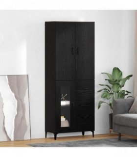 vidaXL Highboard Black Oak 69.5 x 34 x 180 cm Engineered Wood — V0671957838