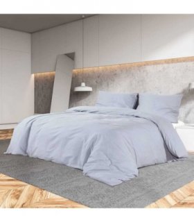 vidaXL Duvet Cover Set Grey 200x200 cm Light-weight Microfiber — Size: 200 x 200 cm + 50 x 75 cm