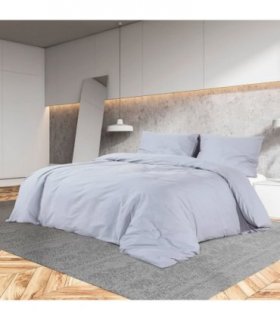 vidaXL Duvet Cover Set Grey 260x220 cm Light-weight Microfiber — Size: 260 x 220 cm + 50 x 75 cm