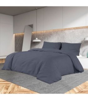 vidaXL Duvet Cover Set Anthracite 260x240 cm Light-weight Microfiber — Size: 260 x 240 cm + 65 x 65 cm