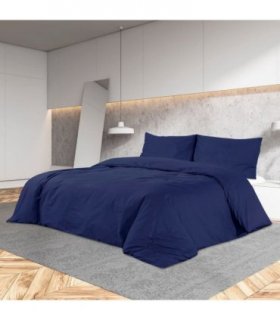 vidaXL Duvet Cover Set Navy Blue 220x240 cm Light-weight Microfiber — Size: 220 x 240 cm + 65 x 65 cm