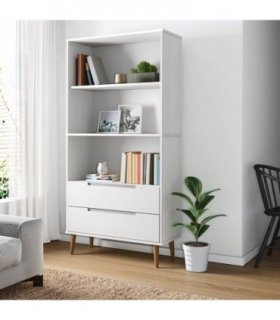 vidaXL Bookcase MOLDE White 85x35x170,5 cm Solid Wood Pine