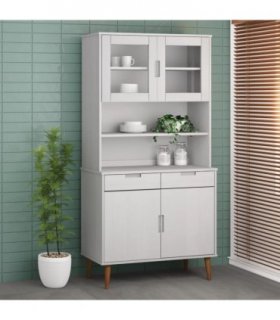 vidaXL Top for Highboard MOLDE White 90x35x100 cm Solid Wood Pine