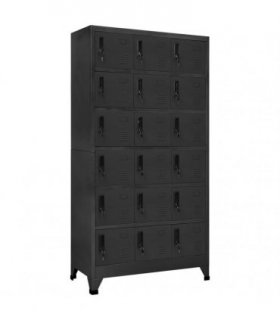 vidaXL Locker Cabinet Anthracite 90x40x180 cm Steel — Model: with 18 lockers