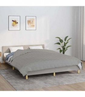 vidaXL Weighted Blanket Grey 220x240 cm King 15 kg Fabric — Size: 220 x 240 cm