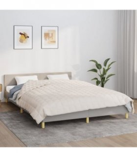 vidaXL Weighted Blanket Light Cream 200x220 cm 9 kg Fabric — Size: 200 x 220 cm