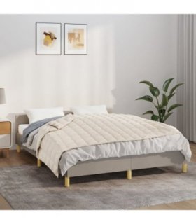 vidaXL Weighted Blanket Light Cream 140x200 cm Single 6 kg Fabric — Size: 140 x 200 cm