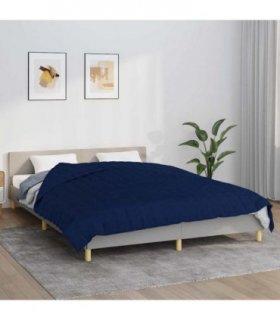 vidaXL Weighted Blanket Blue 220x235 cm King 15 kg Fabric — Size: 220 x 235 cm