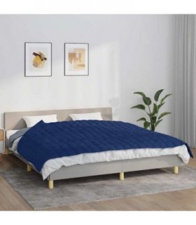 vidaXL Weighted Blanket Blue 155x220 cm 11 kg Fabric — Size: 155 x 220 cm