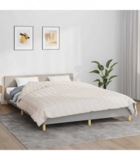 vidaXL Weighted Blanket Light Cream 200x200 cm 9 kg Fabric — Size: 200 x 200 cm