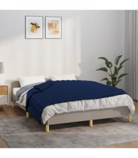 vidaXL Weighted Blanket Blue 135x200 cm Single 10 kg Fabric — Size: 135 x 200 cm