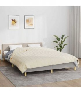 vidaXL Weighted Blanket Light Cream 220x235 cm King 11 kg Fabric — Size: 220 x 235 cm — V0671958789