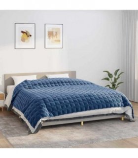 vidaXL Weighted Blanket Blue 235x290 cm 15 kg Fabric — Size: 235 x 290 cm