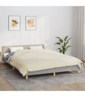 vidaXL Weighted Blanket Light Cream 220x240 cm King 11 kg Fabric — Size: 220 x 240 cm — V0671958796