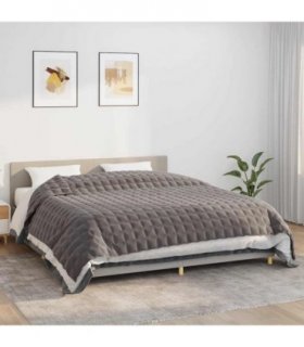 vidaXL Weighted Blanket Grey 220x260 cm 11 kg Fabric — Size: 220 x 260 cm