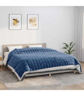vidaXL Weighted Blanket Blue 220x260 cm 11 kg Fabric — Size: 220 x 260 cm