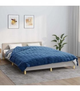 vidaXL Weighted Blanket Blue 200x230 cm 9 kg Fabric — Size: 200 x 230 cm — V0671958835