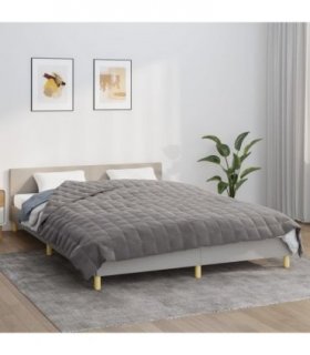 vidaXL Weighted Blanket Grey 200x220 cm 9 kg Fabric — Size: 200 x 220 cm — V0671958836