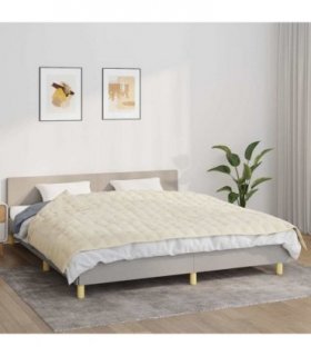 vidaXL Weighted Blanket Light Cream 155x220 cm 7 kg Fabric — Size: 155 x 220 cm — V0671958839