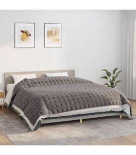 vidaXL Weighted Blanket Grey 235x290 cm 11 kg Fabric — Size: 235 x 290 cm — V0671958856