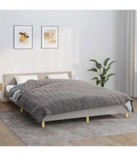 vidaXL Weighted Blanket Grey 200x225 cm 9 kg Fabric — Size: 200 x 225 cm — V0671958861
