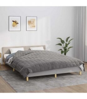 vidaXL Weighted Blanket Grey 220x235 cm King 11 kg Fabric — Size: 220 x 235 cm — V0671958867