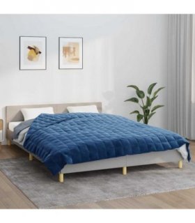 vidaXL Weighted Blanket Blue 220x235 cm King 15 kg Fabric — Size: 220 x 235 cm — V0671958868