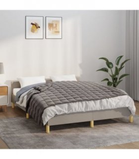 vidaXL Weighted Blanket Grey 135x200 cm Single 10 kg Fabric — Size: 135 x 200 cm — V0671958871