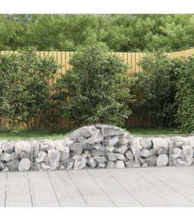 vidaXL Arched Gabion Baskets 6 pcs 200x50x40/60 cm Galvanised Iron — Size: 200 x 50 x 40/60 cm