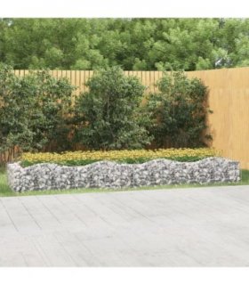 vidaXL Arched Gabion Raised Bed 400x100x50 cm Galvanised Iron — Size: 400 x 100 x 50 cm