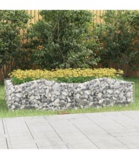 vidaXL Arched Gabion Raised Bed 200x100x50 cm Galvanised Iron — Size: 200 x 100 x 50 cm