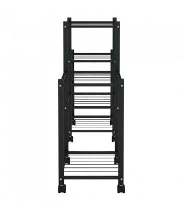 vidaXL Flower Stand with Wheels 83x25x63.5 cm Black Iron