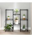 vidaXL Flower Stand 83x25x80 cm Black Iron — Model: without wheel