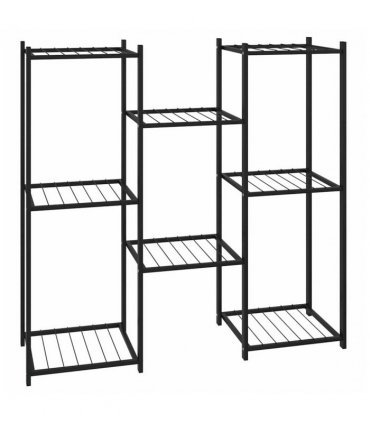 vidaXL Flower Stand 83x25x80 cm Black Iron — Model: without wheel