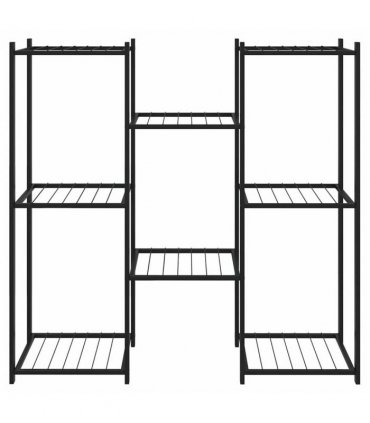 vidaXL Flower Stand 83x25x80 cm Black Iron — Model: without wheel