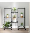 vidaXL Flower Stand with Wheels 83x25x83.5 cm Black Iron