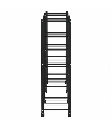 vidaXL Flower Stand with Wheels 83x25x83.5 cm Black Iron