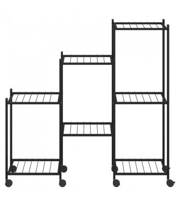 vidaXL Flower Stand with Wheels 83x25x83.5 cm Black Iron — V0671960438