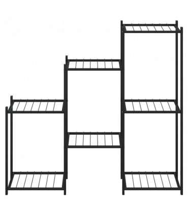 vidaXL Flower Stand 83x25x80 cm Black Iron — Model: without wheel — V0671960439