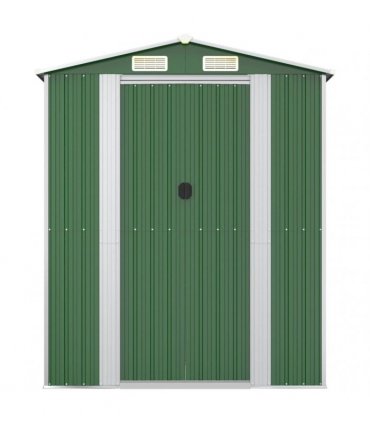 vidaXL Garden Shed Green 192x440x223 cm Galvanised Steel — Size: 192 x 440 x 223 cm