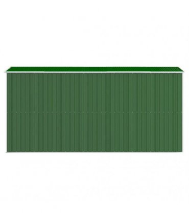 vidaXL Garden Shed Green 192x440x223 cm Galvanised Steel — Size: 192 x 440 x 223 cm