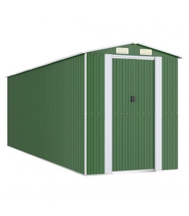 vidaXL Garden Shed Green 192x606x223 cm Galvanised Steel — Size: 192 x 606 x 223 cm