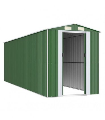 vidaXL Garden Shed Green 192x606x223 cm Galvanised Steel — Size: 192 x 606 x 223 cm
