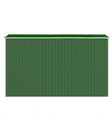 vidaXL Garden Shed Green 192x357x223 cm Galvanised Steel — Size: 192 x 357 x 223 cm