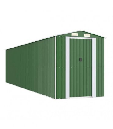 vidaXL Garden Shed Green 192x855x223 cm Galvanised Steel — Size: 192 x 855 x 223 cm