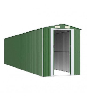 vidaXL Garden Shed Green 192x855x223 cm Galvanised Steel — Size: 192 x 855 x 223 cm