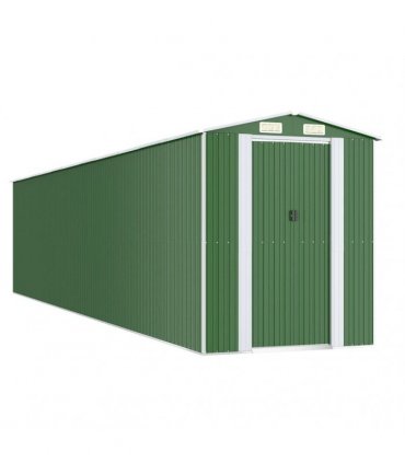 vidaXL Garden Shed Green 192x938x223 cm Galvanised Steel — Size: 192 x 938 x 223 cm